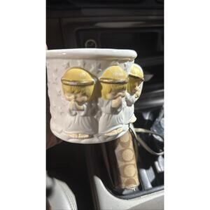 Hallmark 3D Praying Angels Ceramic Coffee Mug Cup Peace Love Joy Vintage